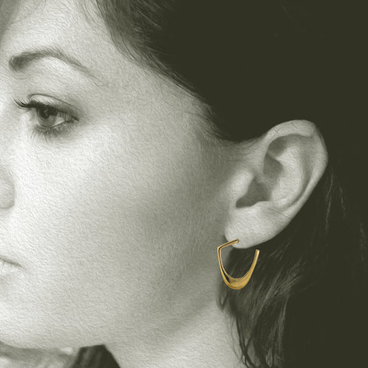 Modern Story Post Hoop Earrings