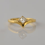 Lily Victory Engagement Ring, 32ct square 'Rose-Nouveau' diamond that was re-cut from a reclaimed antique diamond, similar to a rose-cut diamond