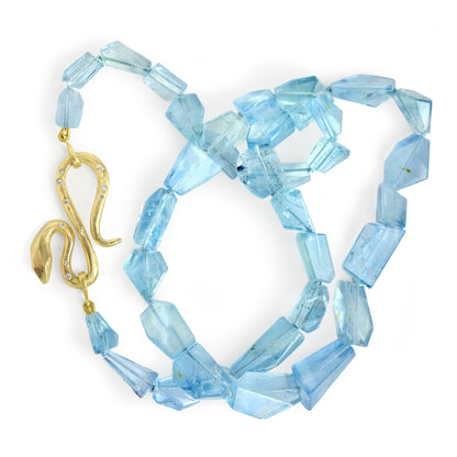 18kt Fairmined Gold, Aquamarine and Diamond Necklace