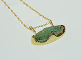 Wave Pendant in Turquoise and 18kt Yellow Gold